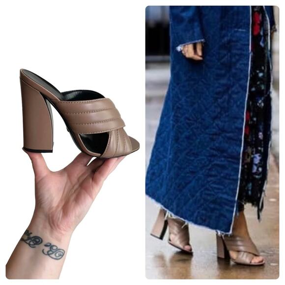 Gucci Leather 'Webby' Crossover Mules - Picture 1 of 15